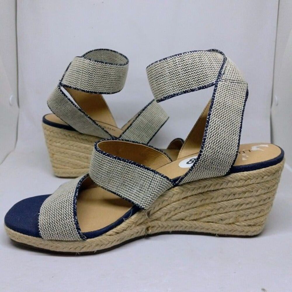 Lucky Brand Mindara Size 8 Woven Espadrille Wedge-Elastic Ankle Band-Jute-NWOT - Picture 4 of 9
